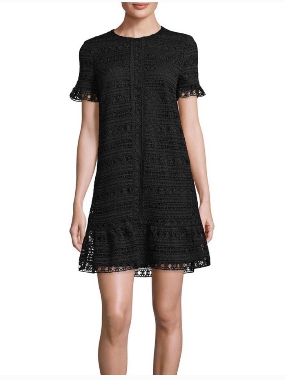 Kate Spade Black Lace Short Sleeve Mini Dress 4